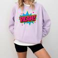 Yeah Comic Comic Book Graphic Comfort Colors Sweatshirt Crimson
