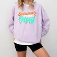 Sarcasm It's How I Hug Sarcastic Humor Introvert Comfort Colors Sweatshirt Orchid