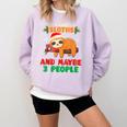 Sloth For Sloth Lover Men Women Kids Introverts Comfort Colors Sweatshirt Orchid