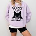 Sorry I Can't Go I'm An Indoor Cat Introvert Cats Comfort Colors Sweatshirt Orchid