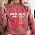 3D Printer Introvert 3D Printing Comfort Colors Sweatshirt Crimson
