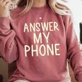 Answer My Phone I Introvert Comfort Colors Sweatshirt Crimson