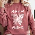 Antisocial Butterfly Introvert Anti Party People Comfort Colors Sweatshirt Crimson