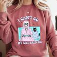 I Can't Go My Cat Said No Introvert Anxiety Cat Lover Comfort Colors Sweatshirt Crimson