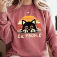 Cat Eww People Introvert Meme Women Men Kids Comfort Colors Sweatshirt Crimson