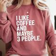 I Like Coffee Introvert Coffee Lovers Sarcastic Humor Comfort Colors Sweatshirt Crimson