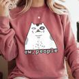 Ew People Introvert Sayings Sarcastic Cat Quote Comfort Colors Sweatshirt Crimson