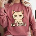 Introvert Anime Cat Ew People Comfort Colors Sweatshirt Crimson
