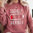 Introvert Socially Drained Battery Comfort Colors Sweatshirt Crimson Introvert Socially Drained Battery Comfort Colors Sweatshirt Crimson
