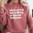 Introverted But Willing To Discuss Buffaloes Introvert Quote Comfort Colors Sweatshirt Crimson Introverted But Willing To Discuss Buffaloes Introvert Quote Comfort Colors Sweatshirt Crimson