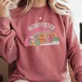 Introverted But Willing To Discuss Cats Rainbow Comfort Colors Sweatshirt Crimson