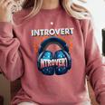 Introvert's Best Friend Noise-Canceling Headphones Comfort Colors Sweatshirt Crimson Introvert's Best Friend Noise-Canceling Headphones Comfort Colors Sweatshirt Crimson
