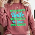 Introverts Unite Introvert Antisocial Sarcasm Anti Social Comfort Colors Sweatshirt Crimson