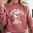 Introverts Unite Separately Own Homes Emblem Comfort Colors Sweatshirt Crimson Introverts Unite Separately Own Homes Emblem Comfort Colors Sweatshirt Crimson