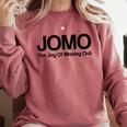 JOMO Joy Of Missing Out Fomo Fear Cozy Introvert Joke Comfort Colors Sweatshirt Crimson