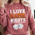 I Love Game Nights Host And Maybe 3 People Introvert Comfort Colors Sweatshirt Crimson