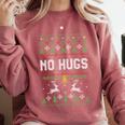 No Hugs Introvert Ugly Christmas Sweater Style Comfort Colors Sweatshirt Crimson No Hugs Introvert Ugly Christmas Sweater Style Comfort Colors Sweatshirt Crimson