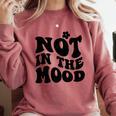 Not In The Mood Anti Social Introvert Sarcastic Retro Comfort Colors Sweatshirt Crimson