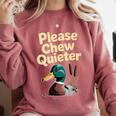 Please Chew Quieter Introvert Duck Lover Comfort Colors Sweatshirt Crimson Please Chew Quieter Introvert Duck Lover Comfort Colors Sweatshirt Crimson