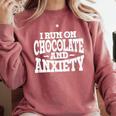 I Run On Chocolate And Anxiety Introvert Comfort Colors Sweatshirt Crimson I Run On Chocolate And Anxiety Introvert Comfort Colors Sweatshirt Crimson