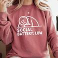 Social Battery Low Apparel Introvert Humor Comfort Colors Sweatshirt Crimson Social Battery Low Apparel Introvert Humor Comfort Colors Sweatshirt Crimson