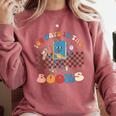 100 Days In The Books Celebration Retro School Comfort Colors Sweatshirt Orchid