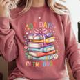 100 Days In The Books Cute Book 100 Days Of School Teachers Comfort Colors Sweatshirt Orchid