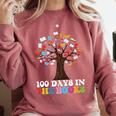 100 Days In The Books Reading Teacher 100th Day Of School Premium Tri-Blend Comfort Colors Sweatshirt Orchid