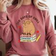 100 Days Of Chill Cute Capybara School Book Lover Comfort Colors Sweatshirt Orchid 100 Days Of Chill Cute Capybara School Book Lover Comfort Colors Sweatshirt Orchid
