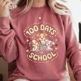 100 Days Of School Cute Puppies And Books Comfort Colors Sweatshirt Orchid