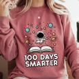 100 Days Smarter Astronaut Book 100th Day Girls Kids Women Comfort Colors Sweatshirt Orchid 100 Days Smarter Astronaut Book 100th Day Girls Kids Women Comfort Colors Sweatshirt Orchid