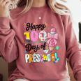100th Day Of School Teacher Books 100 Days Of Preschool Girl Comfort Colors Sweatshirt Orchid