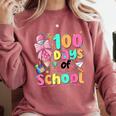 100th Day Of School Teacher Books 100 Days Of School Women Comfort Colors Sweatshirt Orchid 100th Day Of School Teacher Books 100 Days Of School Women Comfort Colors Sweatshirt Orchid