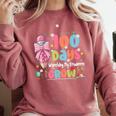 100th Day Of School Teacher Women Floral Books Comfort Colors Sweatshirt Orchid 100th Day Of School Teacher Women Floral Books Comfort Colors Sweatshirt Orchid