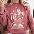1986 Chapter Forty 40th Birthday Wildflower Book 40 Year Old Comfort Colors Sweatshirt Orchid