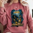 4 Books Are Portable Magic Bookish Reading Nerd Quote Comfort Colors Sweatshirt Orchid