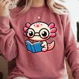 Adorable Book Lover Axolotl With Reading Glasses Cute Comfort Colors Sweatshirt Orchid Adorable Book Lover Axolotl With Reading Glasses Cute Comfort Colors Sweatshirt Orchid