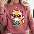 Adorable Book Lover Chipmunk With Reading Glasses Cute Premium Comfort Colors Sweatshirt Orchid Adorable Book Lover Chipmunk With Reading Glasses Cute Premium Comfort Colors Sweatshirt Orchid