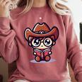 Adorable Book Lover Cowboy With Reading Glasses Cute Comfort Colors Sweatshirt Orchid Adorable Book Lover Cowboy With Reading Glasses Cute Comfort Colors Sweatshirt Orchid
