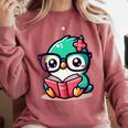 Adorable Book Lover Humming Bird With Reading Glasses Cute Comfort Colors Sweatshirt Orchid Adorable Book Lover Humming Bird With Reading Glasses Cute Comfort Colors Sweatshirt Orchid