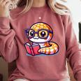 Adorable Book Lover Rattlesnake With Reading Glasses Cute Comfort Colors Sweatshirt Orchid Adorable Book Lover Rattlesnake With Reading Glasses Cute Comfort Colors Sweatshirt Orchid