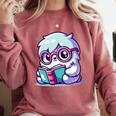 Adorable Book Lover Yeti With Reading Glasses Cute Comfort Colors Sweatshirt Orchid Adorable Book Lover Yeti With Reading Glasses Cute Comfort Colors Sweatshirt Orchid