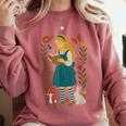 Alice In Wonderland Book Lover Lewis Carroll Rabbit Comfort Colors Sweatshirt Orchid Alice In Wonderland Book Lover Lewis Carroll Rabbit Comfort Colors Sweatshirt Orchid