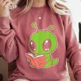Alien Reading Book Believe In Yourself Kids Women Men Comfort Colors Sweatshirt Orchid