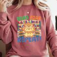 Animals Read Reading Book Library First Day Of School Kids Comfort Colors Sweatshirt Orchid
