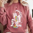 Astronaut Reading Book Space Galaxy Bookworm Men Women Kids Comfort Colors Sweatshirt Orchid