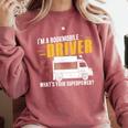 Awesome Bookmobile Driver What's Your Superpower Book Wagon Comfort Colors Sweatshirt Orchid