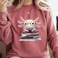 Axolotl Books Readsalotl Reading Bookworm Kawaii Axolotl Comfort Colors Sweatshirt Orchid Axolotl Books Readsalotl Reading Bookworm Kawaii Axolotl Comfort Colors Sweatshirt Orchid