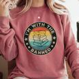 Im With The Banned Book Readers Retro Librarians Teachers Comfort Colors Sweatshirt Orchid