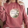 Barely Tolerable Book Lover Bookish Floral Bookworm Comfort Colors Sweatshirt Orchid